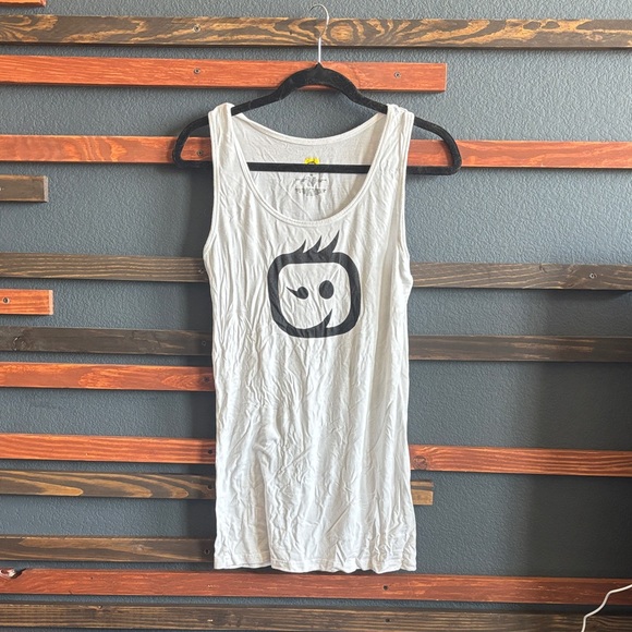 White Tank Top with Black Graphic - Picture 1 of 3